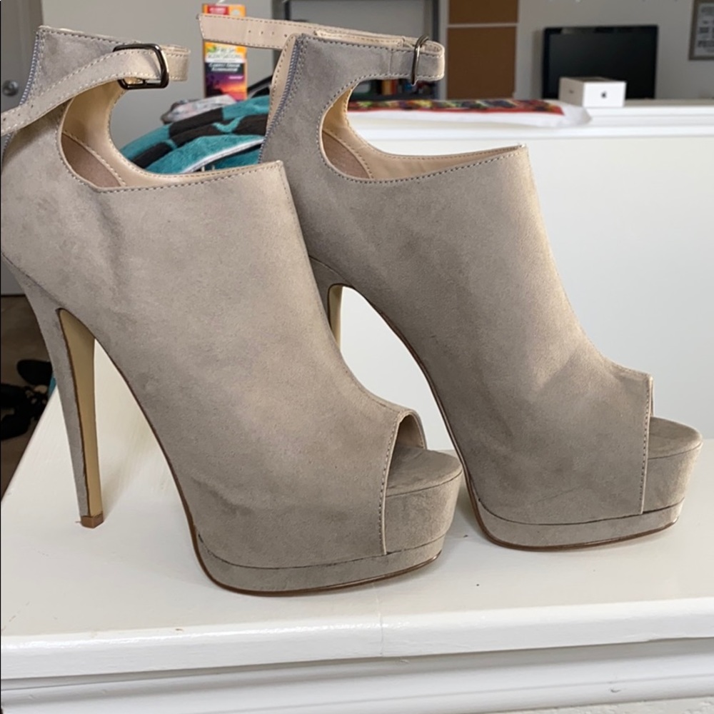 Open toe booties